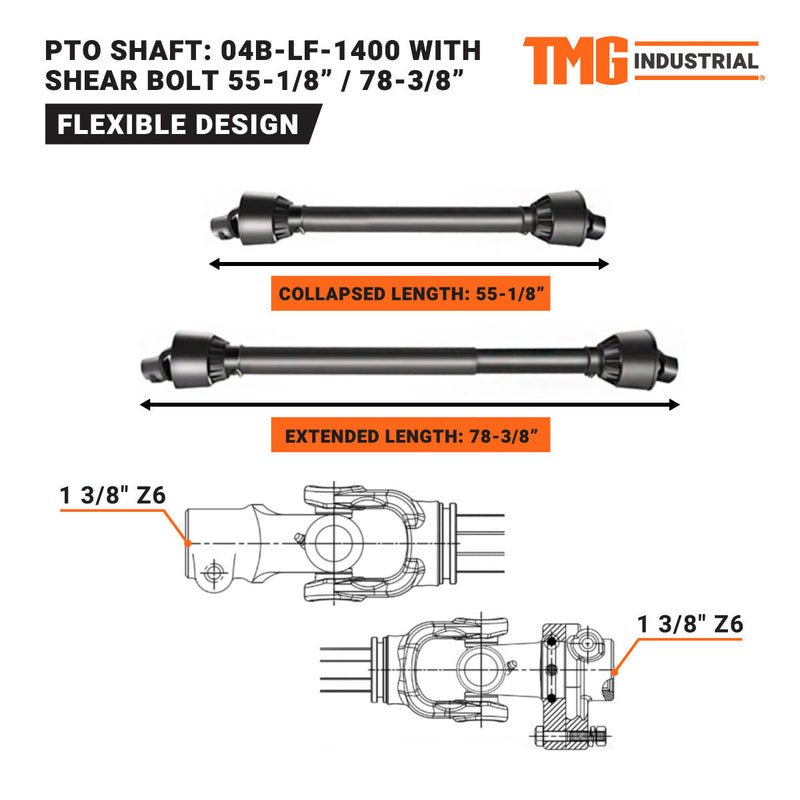 TMG Industrial 60” Offset Ditch Bank Flail Mower with 90° Tilt, 3-Point Hitch, 30-60 HP Tractor, PTO Drive Shaft, TMG-TFMO60