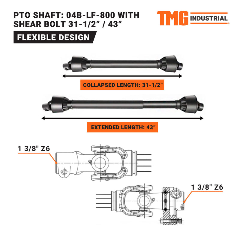 TMG Industrial 60” Tow-Behind 3-Point Hitch Finish Mower, 20-40 HP Compact Tractor, PTO Drive Shaft Included, TMG-TFN60