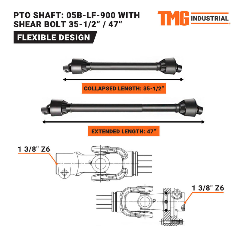 TMG Industrial Compact 3-Point Wood Chipper, 6" Chipping Capacity, Category 1 Hookup, 30-75 HP Tractor, PTO Shaft Included, TMG-WC62