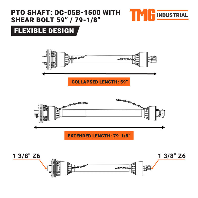 TMG Industrial 48” 3-Point Hitch Slasher Topper Mower, Category 1 & 2, PTO shaft included, TMG-TST48