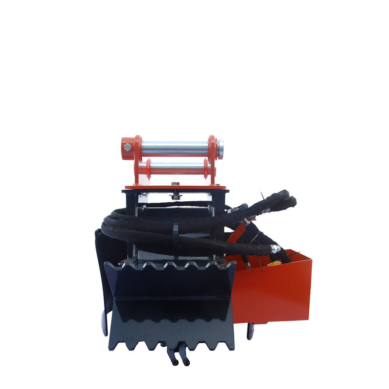 TMG Industrial 18" Excavator Stump Grinder Attachment, 3 to 7-ton Carrier, 13-20 GPM, Case Drain Line, TMG-ESG18