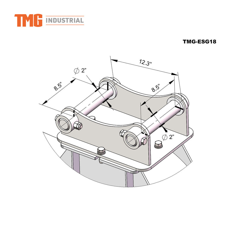 TMG Industrial 18" Excavator Stump Grinder Attachment, 3 to 7-ton Carrier, 13-20 GPM, Case Drain Line, TMG-ESG18