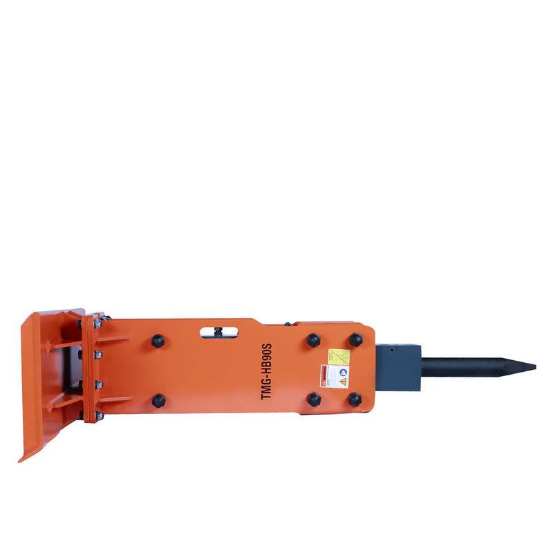 TMG Industrial 45-100 HP Skid Steer Hydraulic Hammer Breaker, 3” Moil Point Chisel, 785 J Impact Energy, Universal Mount, TMG-HB90S