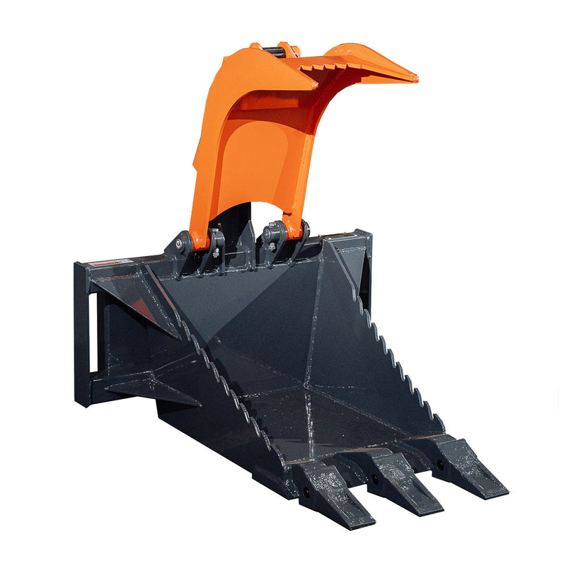 TMG Industrial Mini Skid Steer Stump Bucket Grapple, 2200-lb Grapple Capacity, Toro Style Mount Plate, TMG-SSG36