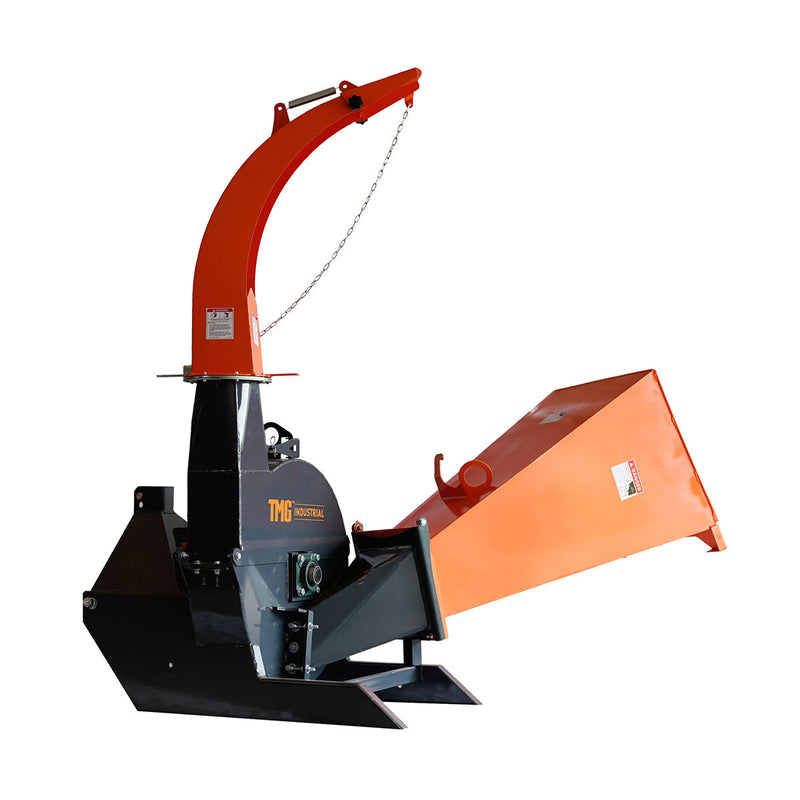 TMG Industrial Compact 3-Point Wood Chipper, 6" Chipping Capacity, Category 1 Hookup, 30-75 HP Tractor, PTO Shaft Included, TMG-WC62