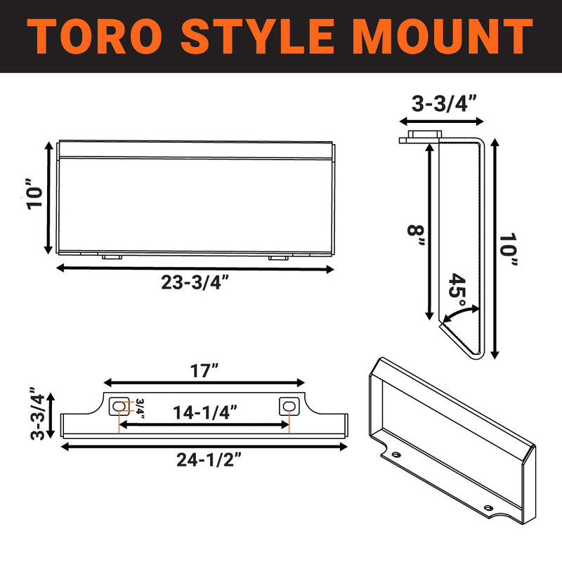 TMG-SBK42 42” Mini Skid Steer Bucket, Toro Style Mount, 5 Cu-Ft Capacity